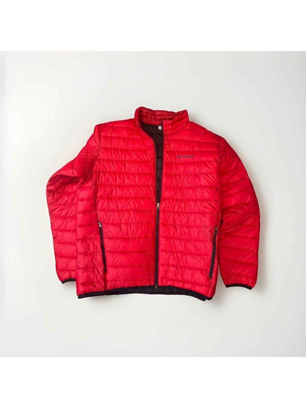 Columbia Men's Red Puffer Jacket Size xl Full Zip Insulated Quilted
